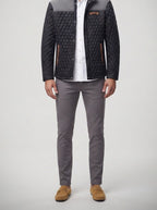Men's Autumn Diamond Quilted Panel Jacket