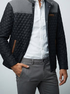 Men's Autumn Diamond Quilted Panel Jacket