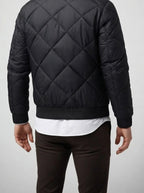 Men's Autumn Diamond Quilted Zip Front Bomber Jacket