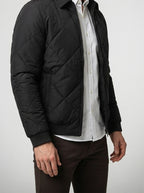 Men's Autumn Diamond Quilted Zip Front Bomber Jacket