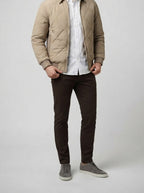 Men's Autumn Diamond Quilted Zip Front Bomber Jacket