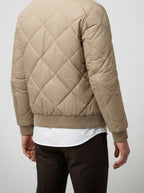Men's Autumn Diamond Quilted Zip Front Bomber Jacket