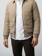 Men's Autumn Diamond Quilted Zip Front Bomber Jacket