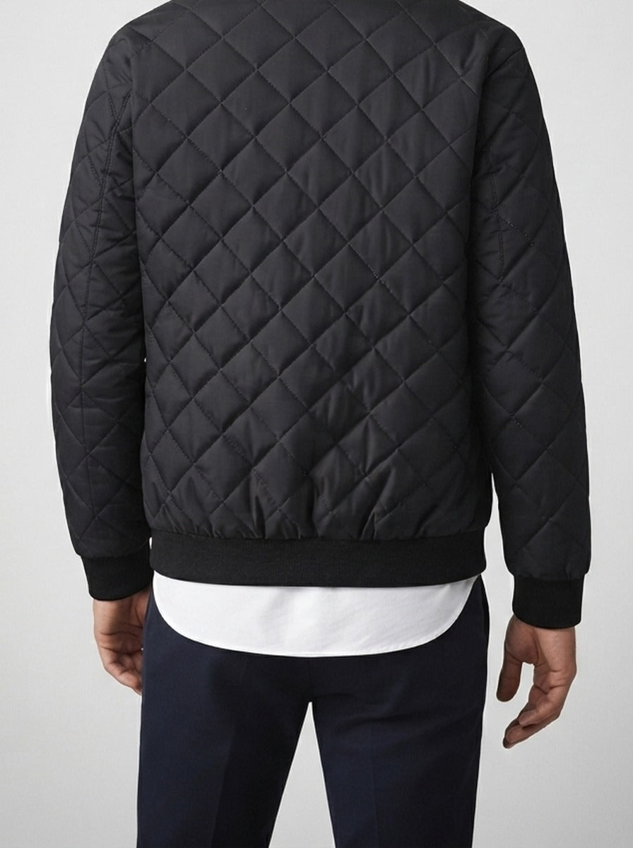 Men's Autumn Diamond Quilted Zip-Up Jacket