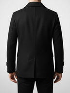 Men's Autumn Double Breasted Wool Overcoat with Notch Lapels