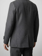 Men's Autumn Double Breasted Wool Overcoat with Notch Lapels