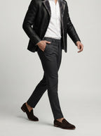 Men's Autumn Faux Leather Shearling Collar Jacket