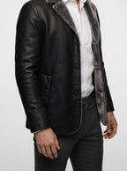 Men's Autumn Faux Leather Shearling Collar Jacket