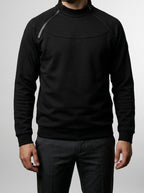 Men's Autumn Fleece Half Zip Sweatshirt with Funnel Neck