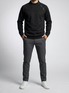 Men's Autumn Fleece Half Zip Sweatshirt with Funnel Neck