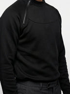 Men's Autumn Fleece Half Zip Sweatshirt with Funnel Neck