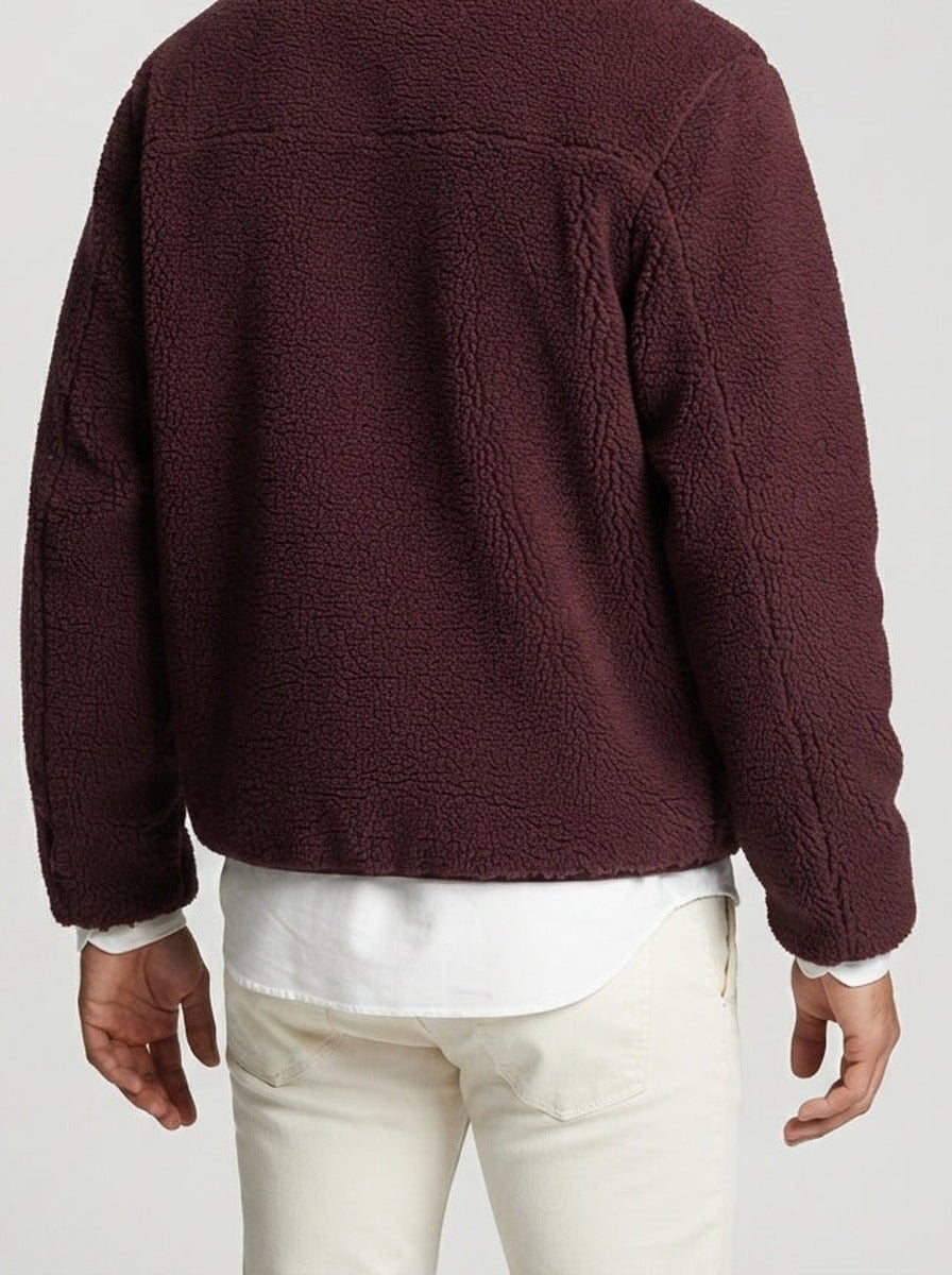 Men's Autumn Fleece Jacket with Funnel Neck