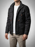 Men's Autumn Fleece Lined Cargo Jacket with Hood