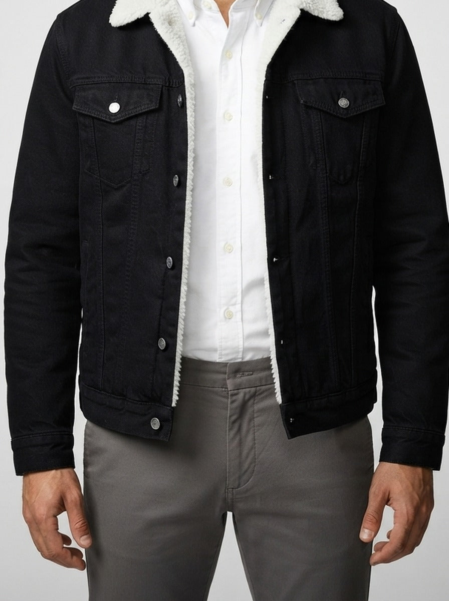 Men's Autumn Fleece Lined Denim Jacket
