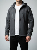 Men's Autumn Fleece Lined Softshell Jacket with Hood