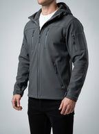 Men's Autumn Fleece Lined Softshell Jacket with Hood