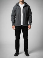 Men's Autumn Fleece Lined Softshell Jacket with Hood