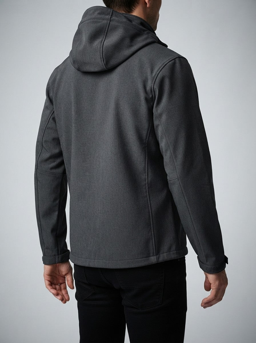 Men's Autumn Fleece Lined Softshell Jacket with Hood