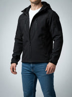 Men's Autumn Fleece Lined Softshell Jacket with Hood