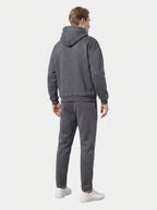 Men's Autumn Fleece Lined Two Piece Set with Half Zip Hood