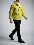 Men's Autumn Half Zip Anorak Jacket with Pouch Pocket