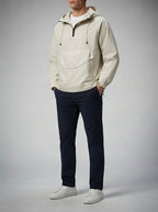 Men's Autumn Half Zip Anorak Jacket with Pouch Pocket
