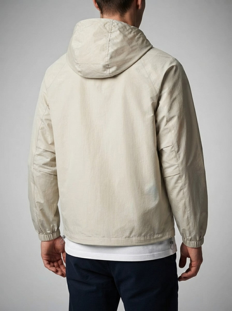 Men's Autumn Half Zip Anorak Jacket with Pouch Pocket