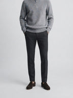Men's Autumn Half Zip Jumper with Mock Neck