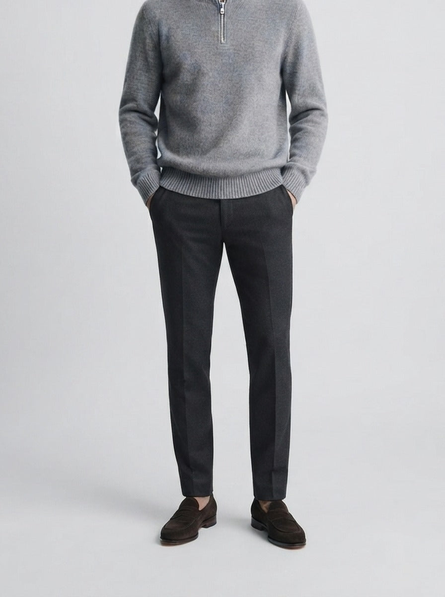Men's Autumn Half Zip Jumper with Mock Neck