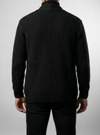 Men's Autumn Heavy Ribbed Knit Cardigan with Shawl Collar