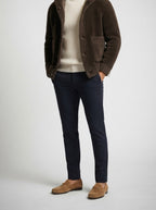 Men's Autumn Hooded Fleece Jacket with Button Front