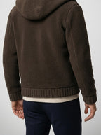 Men's Autumn Hooded Fleece Jacket with Button Front