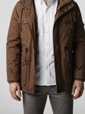 Men's Autumn Hooded Fleece Lined Field Jacket