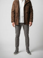 Men's Autumn Hooded Fleece Lined Field Jacket