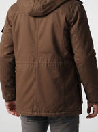 Men's Autumn Hooded Fleece Lined Field Jacket