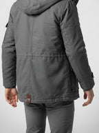 Men's Autumn Hooded Fleece Lined Field Jacket