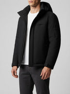 Men's Autumn Hooded Padded Parka with Zip Sleeve Pocket