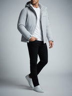 Men's Autumn Hooded Padded Parka with Zip Sleeve Pocket