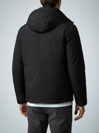 Men's Autumn Hooded Padded Parka with Zip Sleeve Pocket