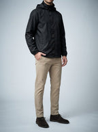 Men's Autumn Hooded Rain Jacket with Stand Collar