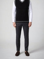 Men's Autumn Knit Sleeveless Jumper Vest with V-Neck