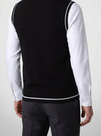 Men's Autumn Knit Sleeveless Jumper Vest with V-Neck
