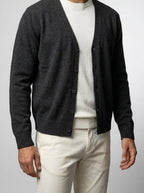 Men's Autumn Knit V Neck Button Cardigan