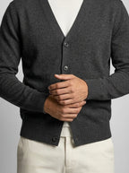 Men's Autumn Knit V-Neck Button Front Cardigan