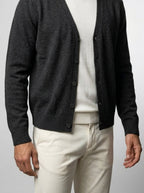 Men's Autumn Knit V-Neck Button Front Cardigan
