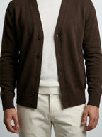 Men's Autumn Knit V-Neck Button Front Cardigan