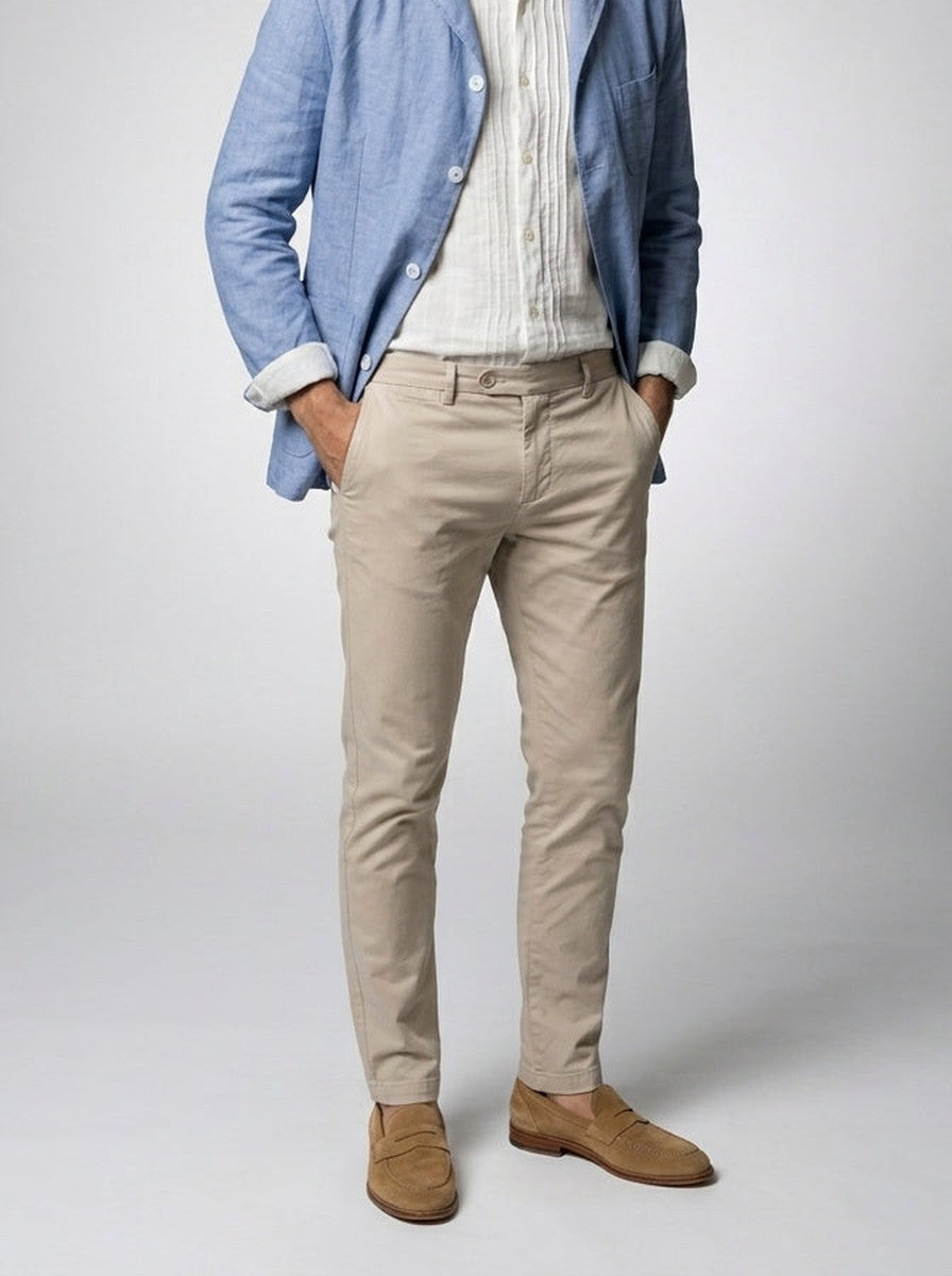 Men's Autumn Linen Overshirt with Notch Lapels