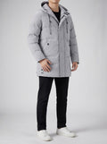 Men's Autumn Longline Puffer Coat with Zip Chest Pocket