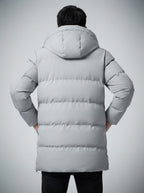 Men's Autumn Longline Puffer Coat with Zip Chest Pocket