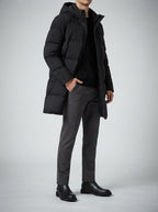 Men's Autumn Longline Puffer Coat with Zip Chest Pocket